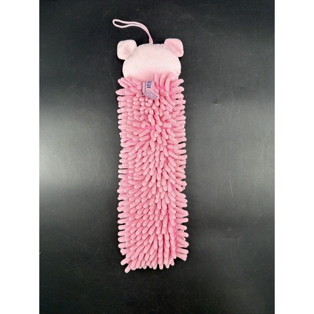 Norwex Kids Pet To Dry Hand Towel/Chenille Microfiber - Pink Piggie